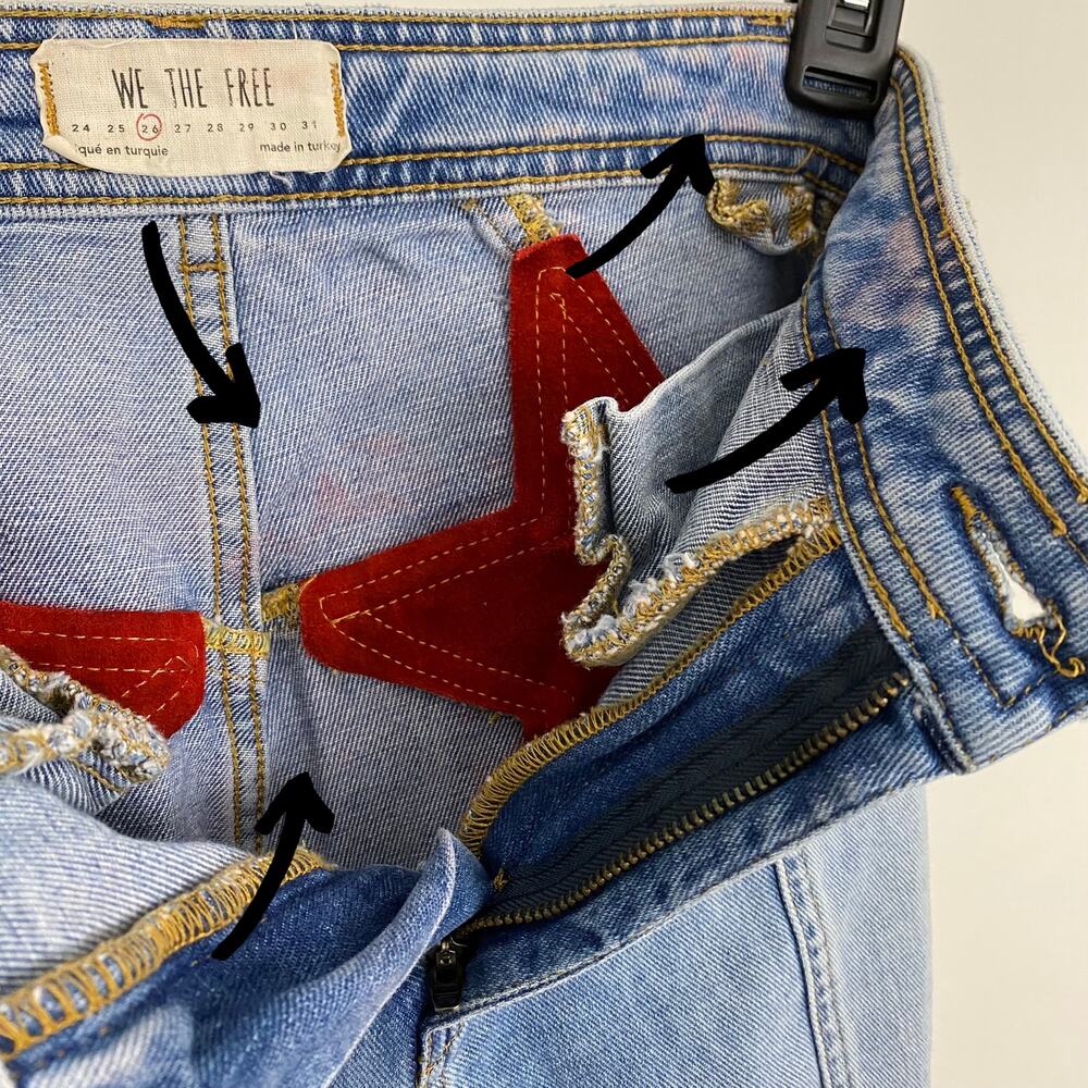 We The Free - Free People Firecracker Flare Jeans - Mid Stone Wash - Size 26 - Picture 11 of 11